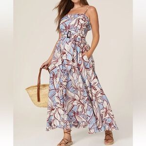 Nicholas Cotton Printed Maxi Dress(Size 8)